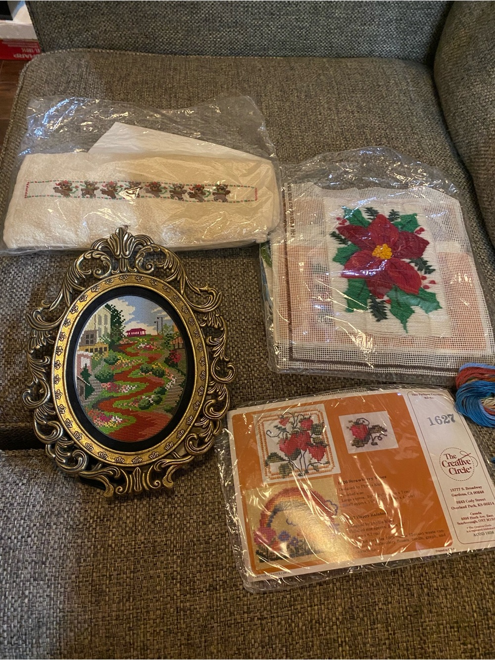 Poinsettia Cross Stitch Kit - Red and Green Holiday Decor